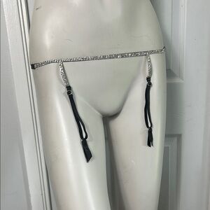 La Vie En Rose Black with rhinestones garter belt. Stunning! NWT